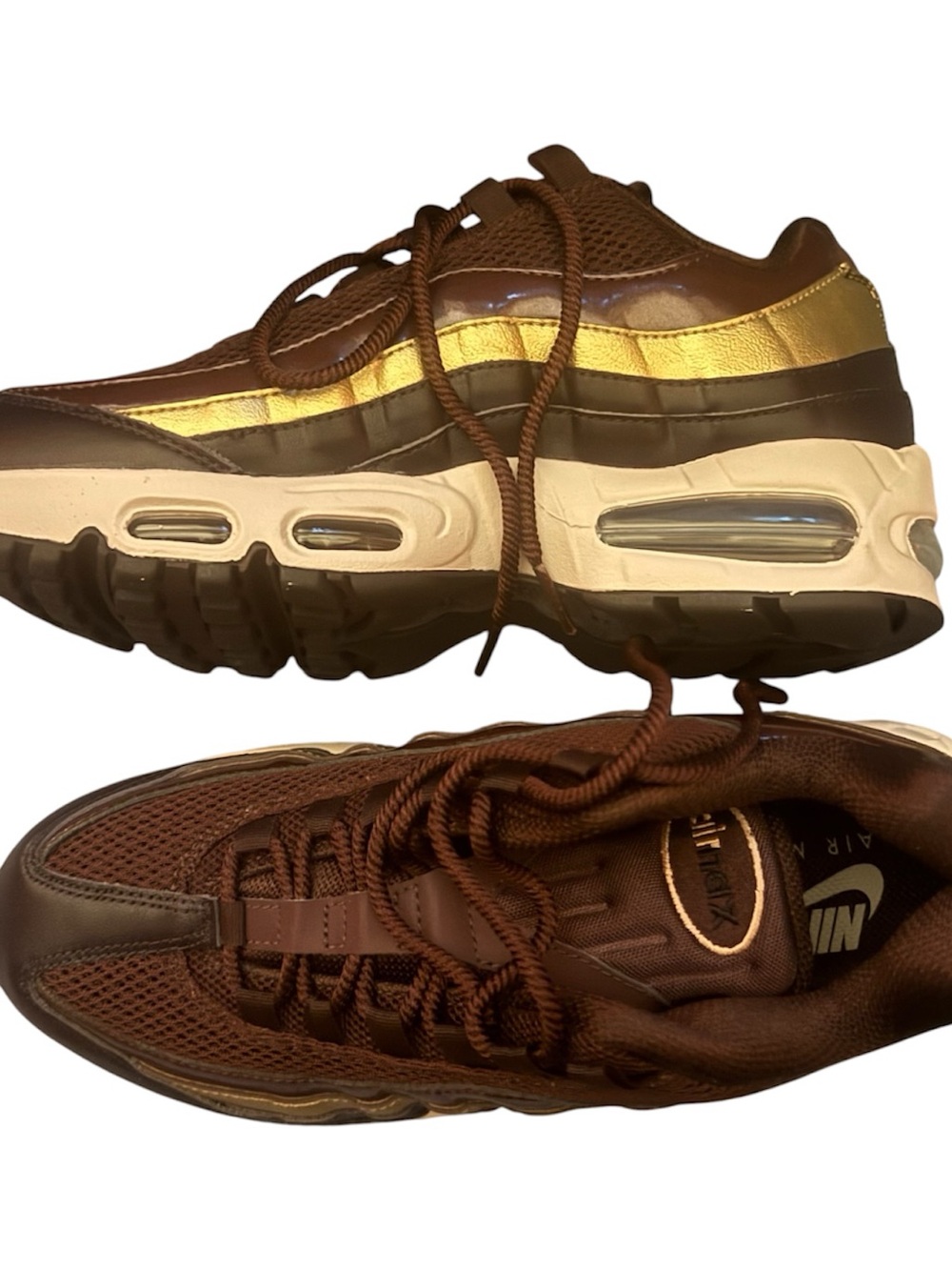 Nike Brown and Gold Air Max Sneakers